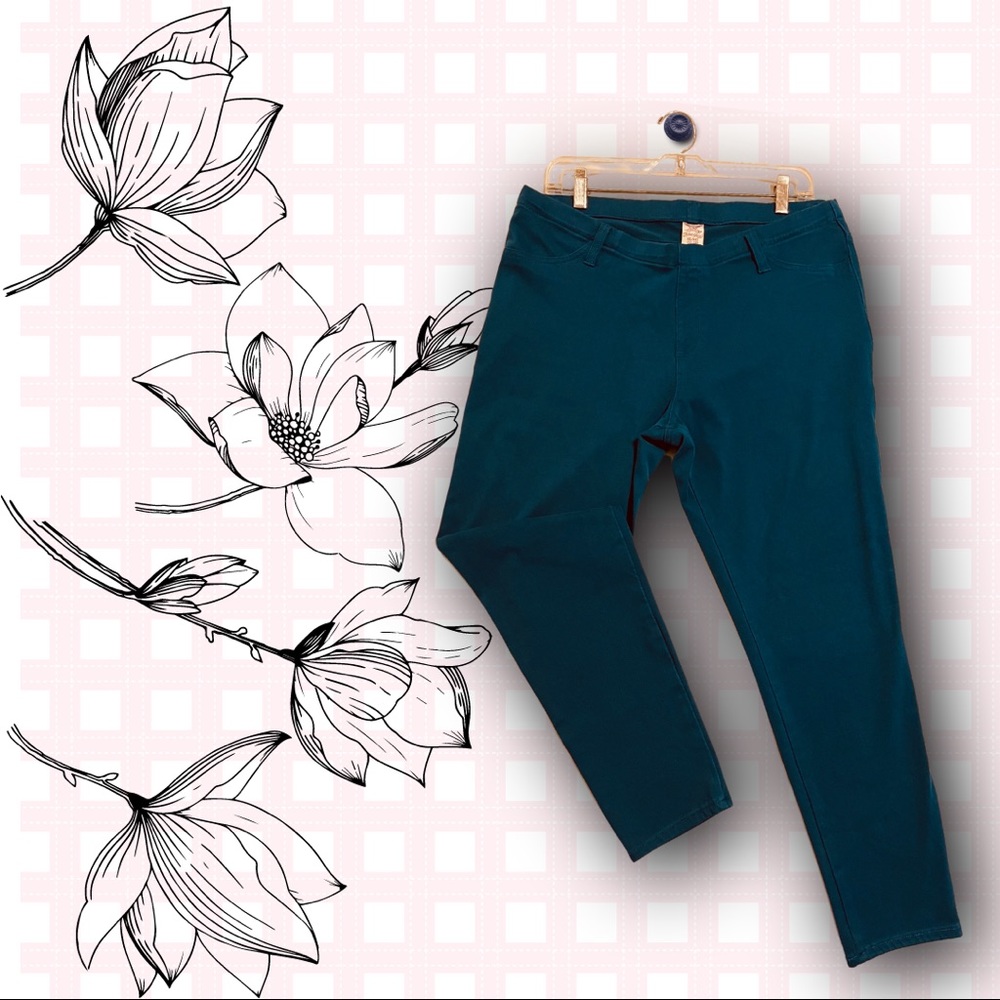 Faded Glory jeggings, XL, Peacock blue